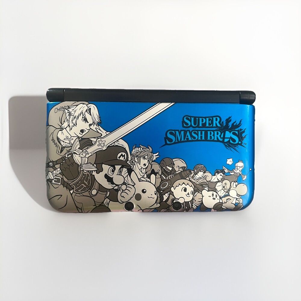 Nintendo 3DS XL Super Smash Bros. Limited Edition Blue Handheld Console - Works!